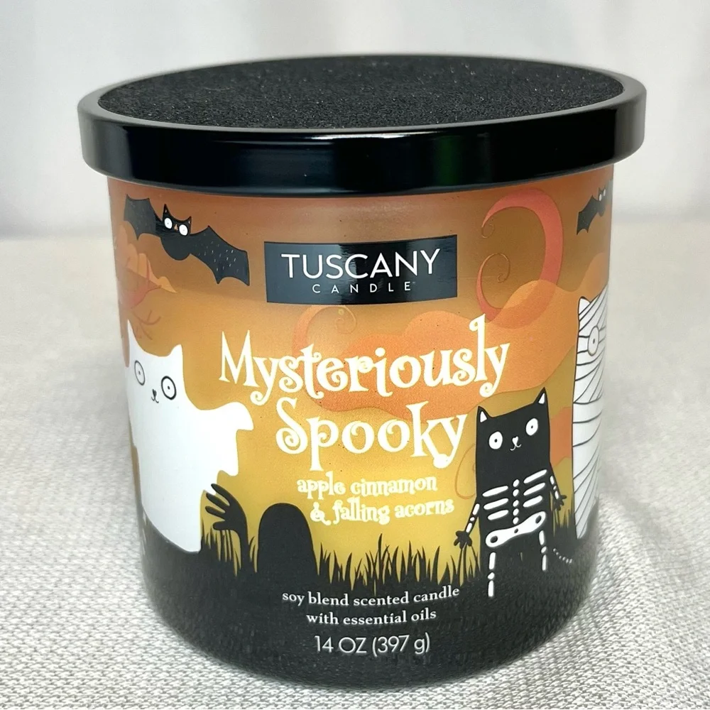 Tuscany 3-Wick Soy and Essential Oils Scented Candles with Halloween Theme - New - Picture 5 of 7